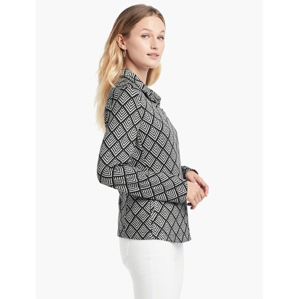 NWT NIC ZOE Women's Intersect Zip Jacket Black Multi Geometric Print Plus Sz 1x - Picture 10 of 15
